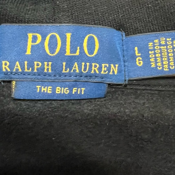 Polo Ralph Lauren The Big Fit Black Rainbow Pony Sweatshirt Hoodie. Size Large. - Picture 3 of 12